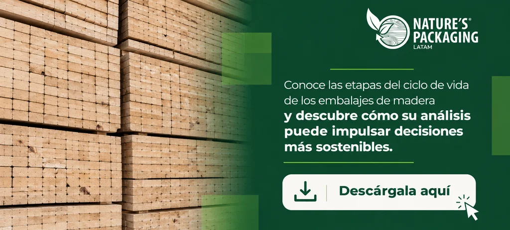 Guía descargable "Etapas del ciclo de vida de los embalajes de madera”.