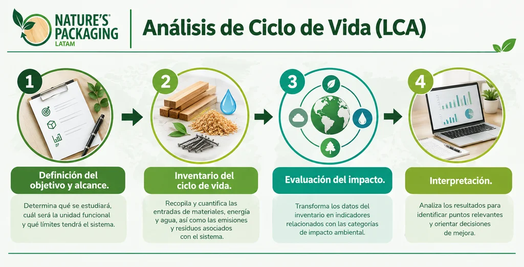 Las 4 fases del Análisis de Ciclo de vida (LCA)